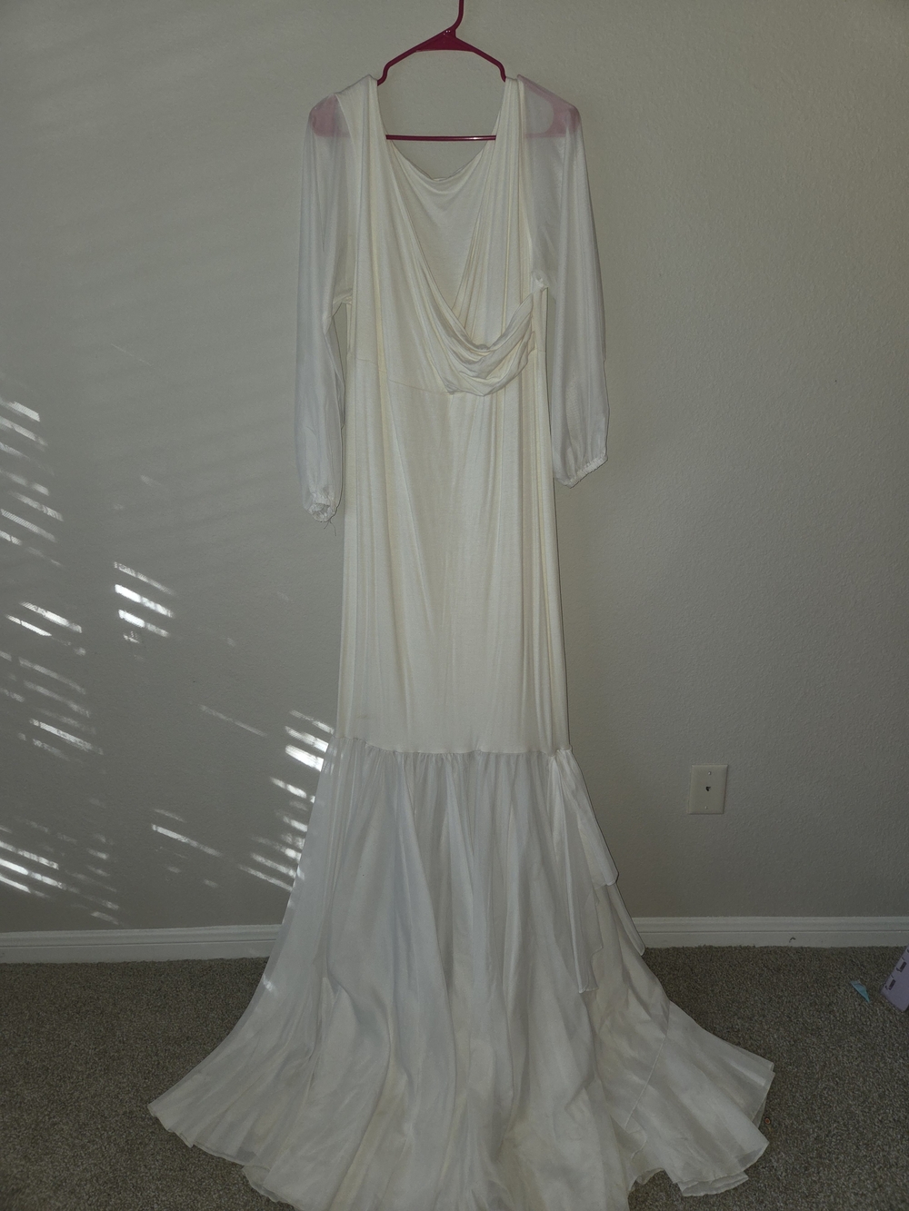 Ivory Long Draped Maxi Maternity Dress